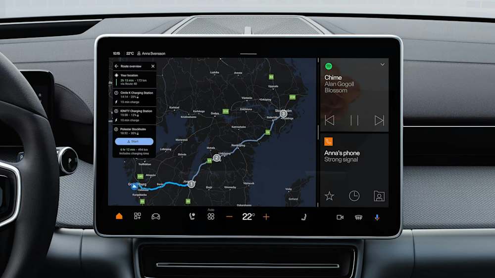 Infotainment System mit Navi im Polestar 4