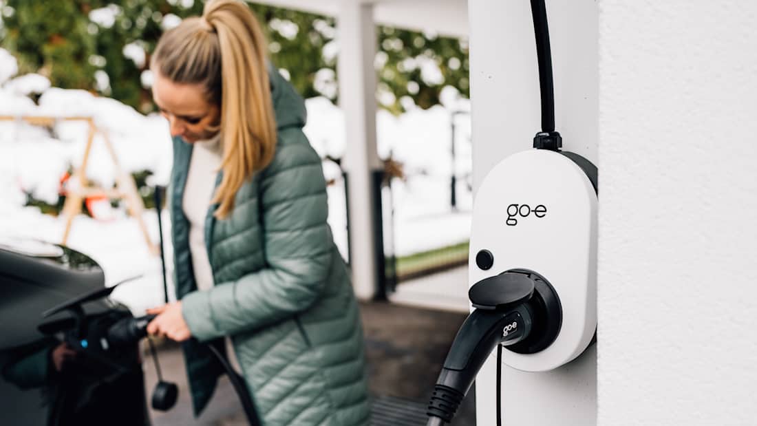 Ladevorgang am E-Fahrzeug mit einer go-e Wallbox