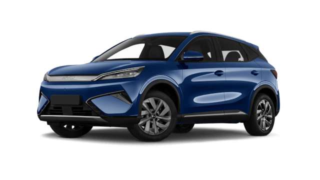BYD Atto 3 Ansicht von Vorne mit angeschrägten Rädern