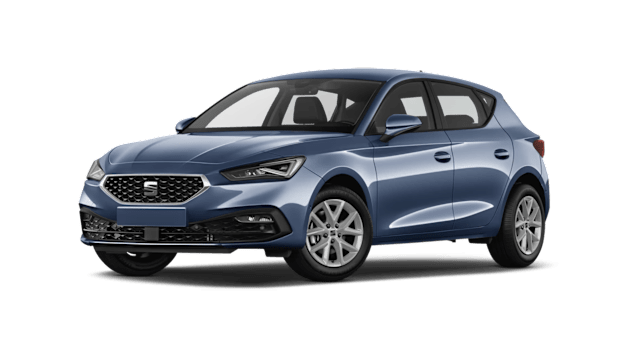 Seat Leon von vorne mit angeschrägten Rädern.