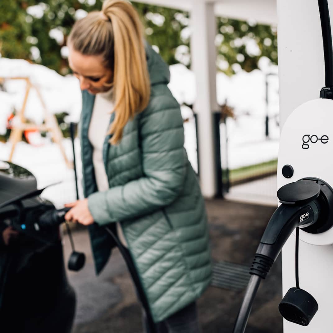 Ladevorgang am E-Fahrzeug mit einer go-e Wallbox
