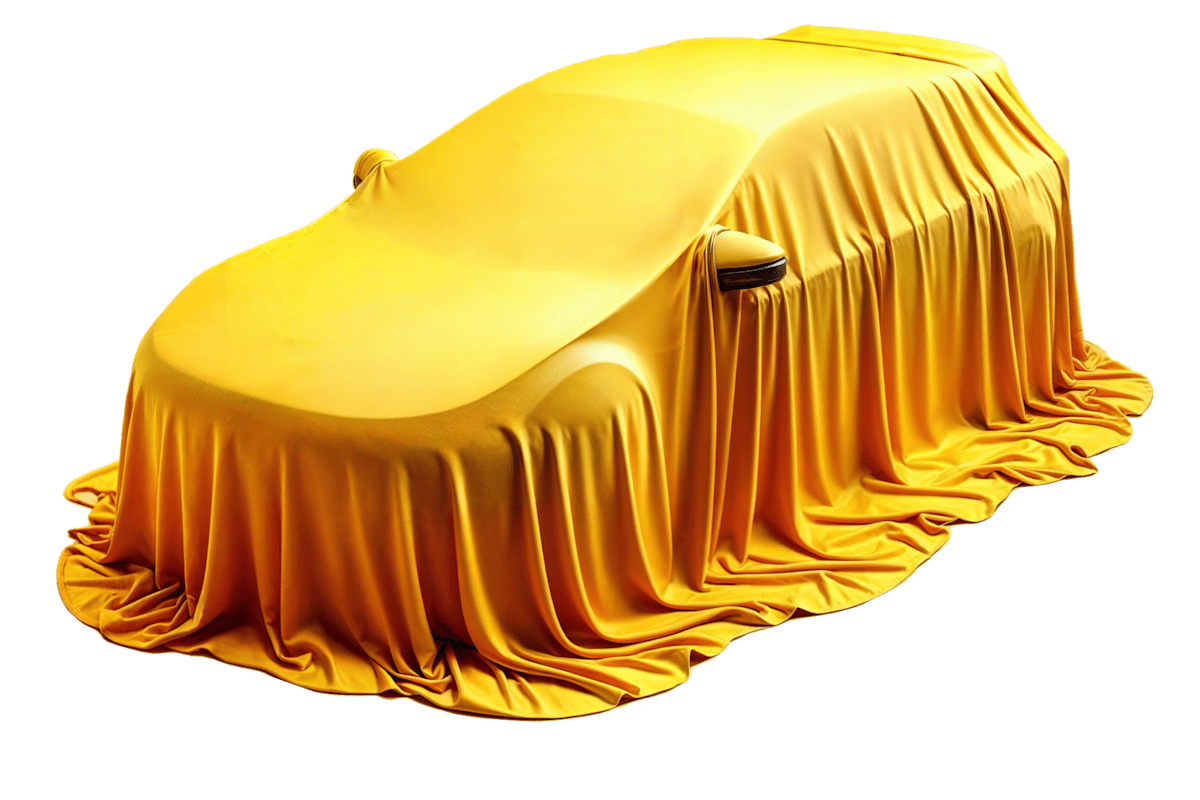 Auto bedeckt von Tuch