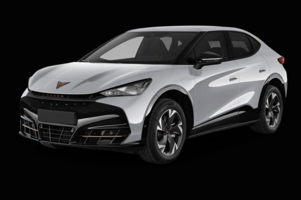 Cupra Tavascan in weiß silber Ansicht vorne links