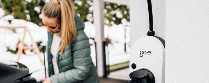 Ladevorgang am E-Fahrzeug mit einer go-e Wallbox