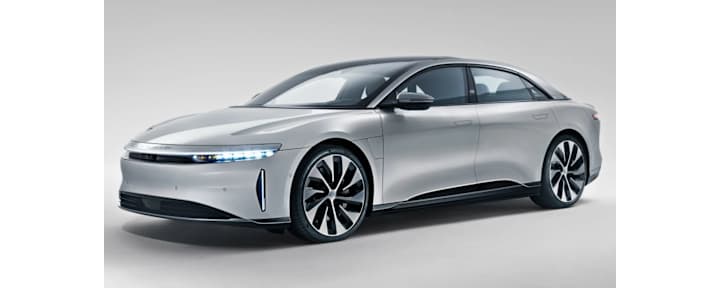 Lucid Air Silber Vorderansicht