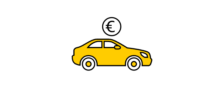 Piktogramm E-Auto mit Euro-Münze
