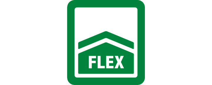 Symbol für ASFINAG FLEX: digitale Streckenmaut in Österreich. Automatische Abrechnung per Kennzeichen - schnell, kontaktlos und ohne Anhalten an der Mautstelle.