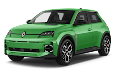 Front Side Picture of the Renault 5 E-Tech in green