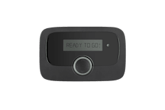 Elektronische Mautbox für Wohnmobile mit Displayanzeige "Ready to Go!" - On-Board-Unit für europäische Mautsysteme