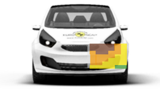 Frontalcrash fahrende Barriere