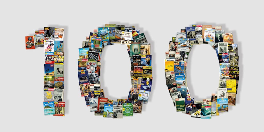 Die Zahl 100 aus verschiedenen Motorweltcovern