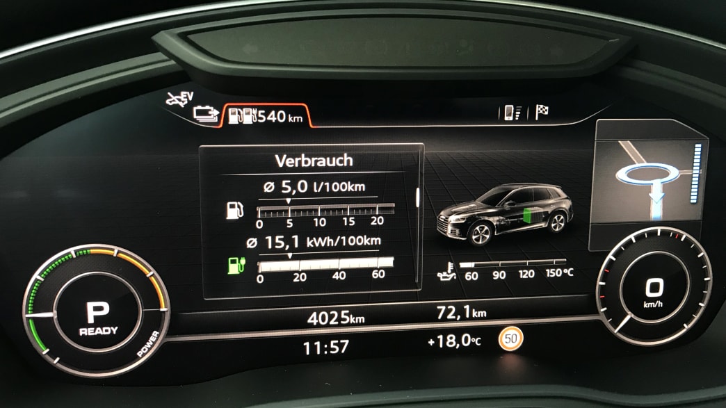 Verbrauchsanzeige des Audi Q5
