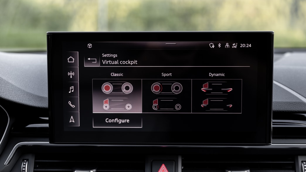 Blick auf das virtuelle Cockpit des Audi A4 Avants