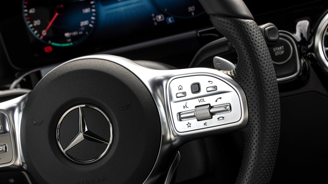 Lenkrad Detail des Mercedes EQA