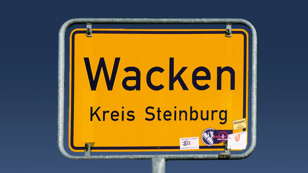 Die Ortstafel von Wacken Kreis Steinburg