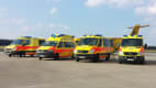 Rettungswägen und Flugzeug des Medcar Ambulanz Service