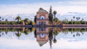 Saadian Pavillon, Menara Gärten und Atlas in Marrakesch