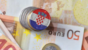 Euromünze mit kroatischer Flagge
