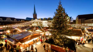 Blick auf den Lübecker Weihnachtsmarkt