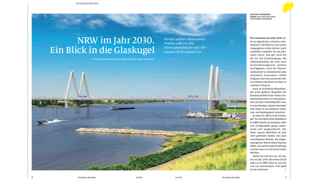 Die Titelgeschichte des NRW-Regionalmagazins (Herbst-Ausgabe) der ADAC Motorwelt