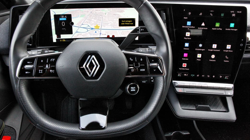 Aufnahme des Lenkrads Renault Megane E-Tech