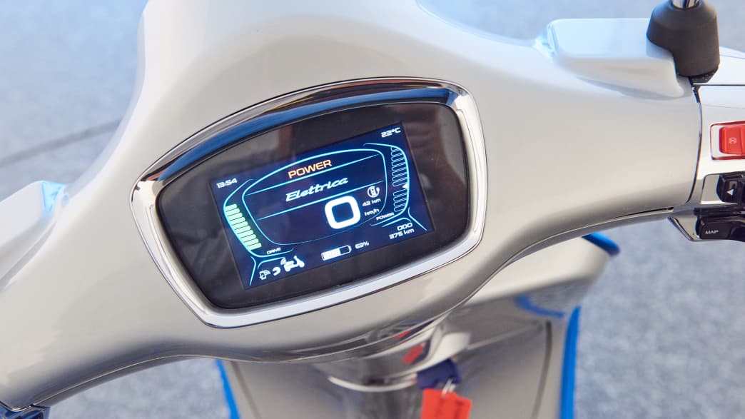 Das Display der Vespa Elettrica von Piaggio