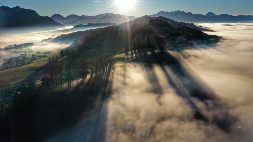Blick auf Samerberg im Chiemgau