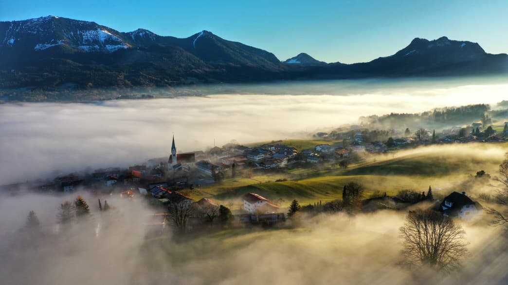 Blick auf Törwang Samerberg im Chiemgau