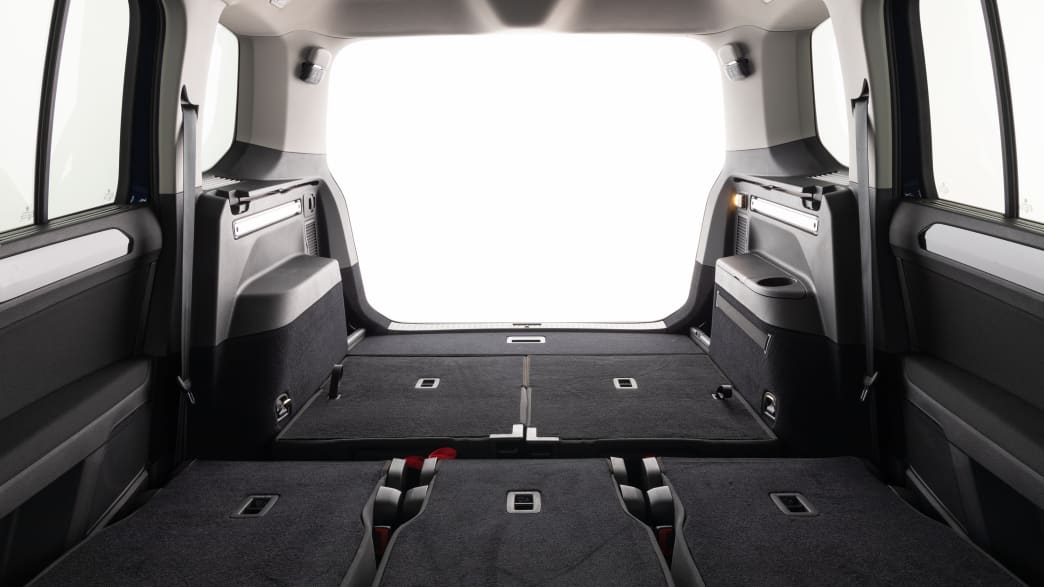 Hinteren Sitze des VW Touran sind komplett umgelegt