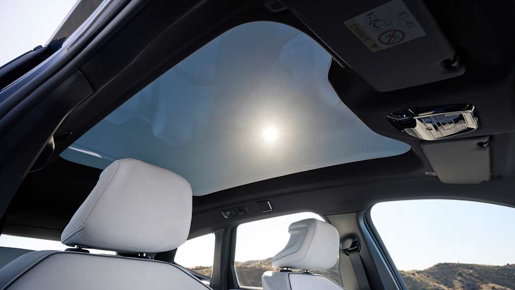 Blick auf das Panoramadach des BMW iX3