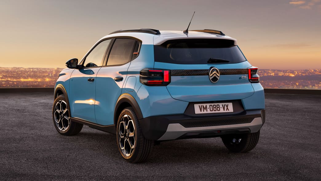 Aufnahme vom Heck des Citroen E C3