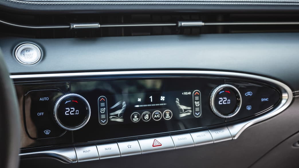 Deatailaufnahme der Aircondition des Genesis Electrified GV70