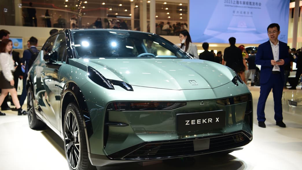 Aufnahme des Zeekr X auf der Messe in Shanghai