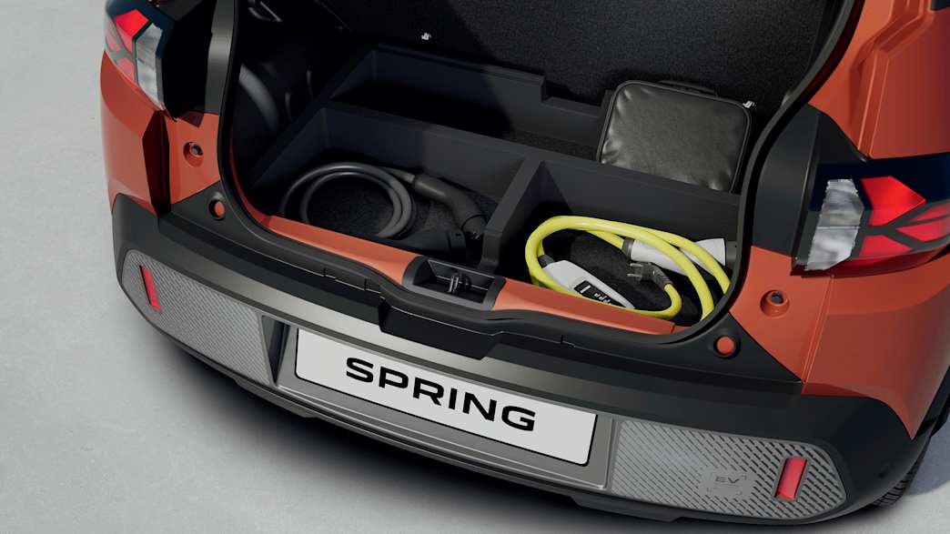 Der Laderaum des Dacia Spring Facelift