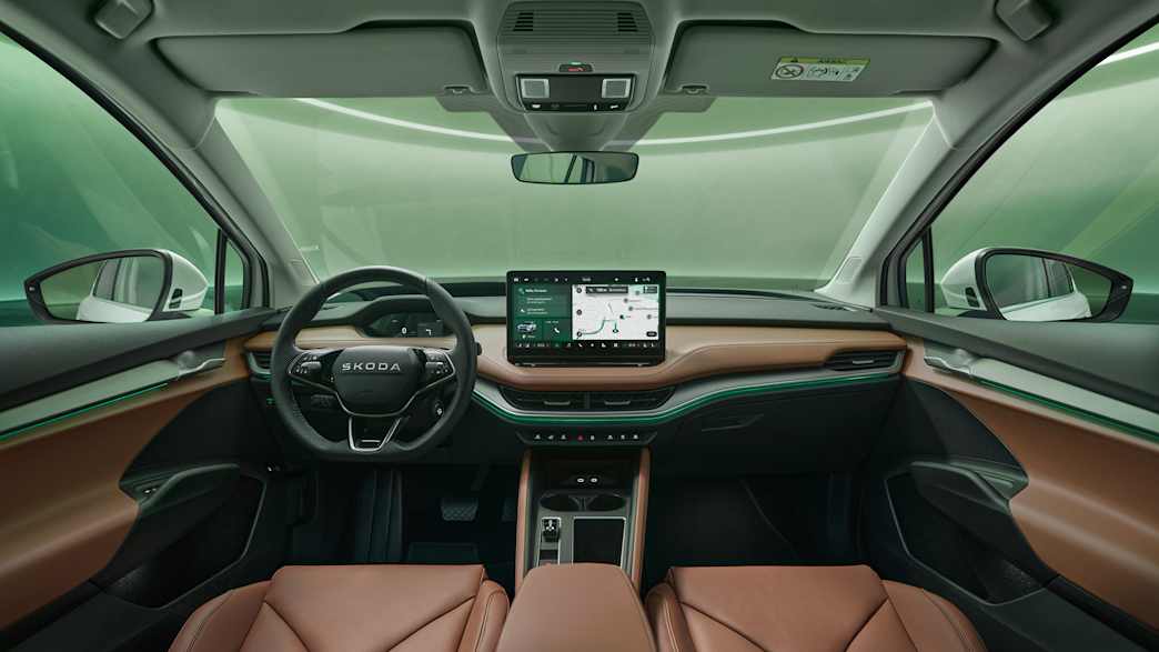 Aufnahme des Cockpit Skoda Enyaq mit Facelift 2025