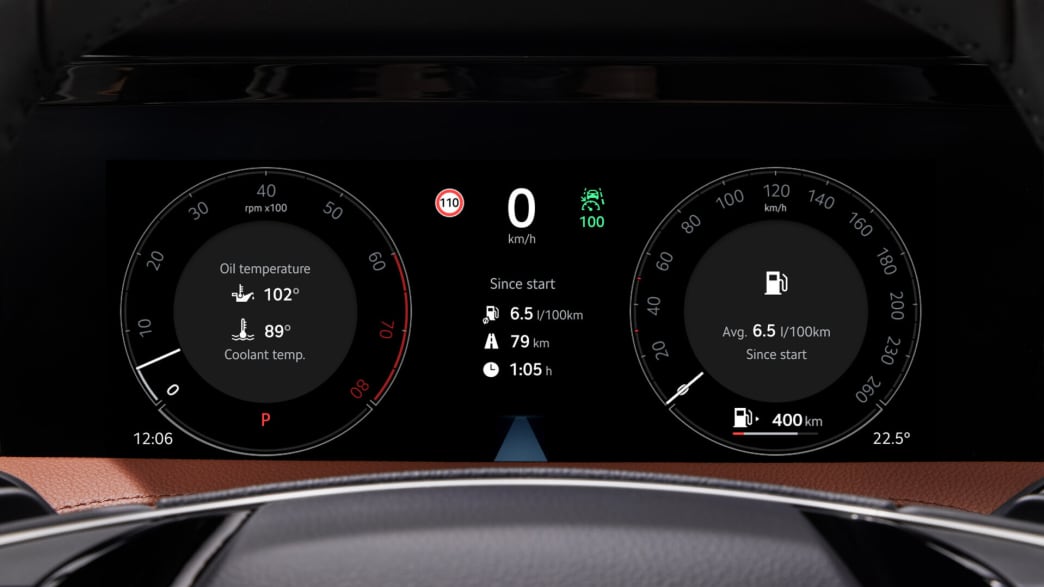 Tacho und Anzeigeelemente im Skoda Superb
