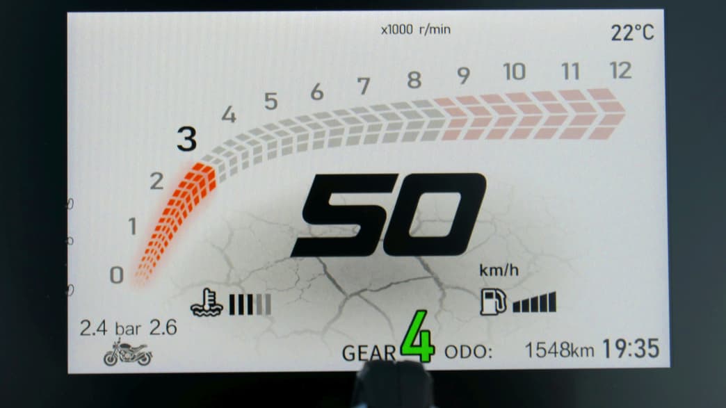 Displaydetail der Voge 500 AC