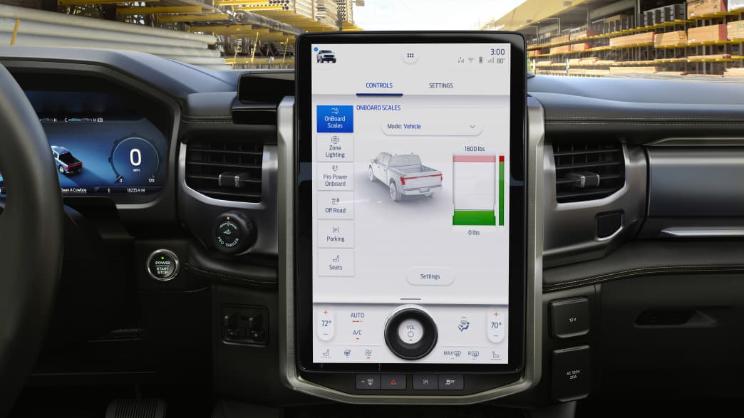 Display der Mittelkonsole des Ford F-150 Lightning