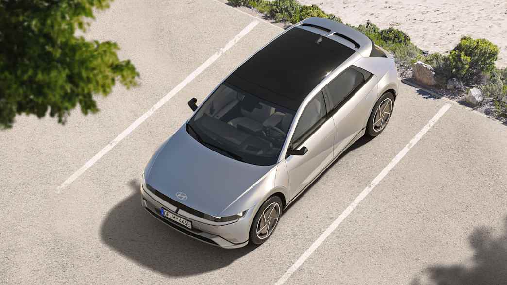 Der neue Hyundai Ioniq 5 von oben fotografiert