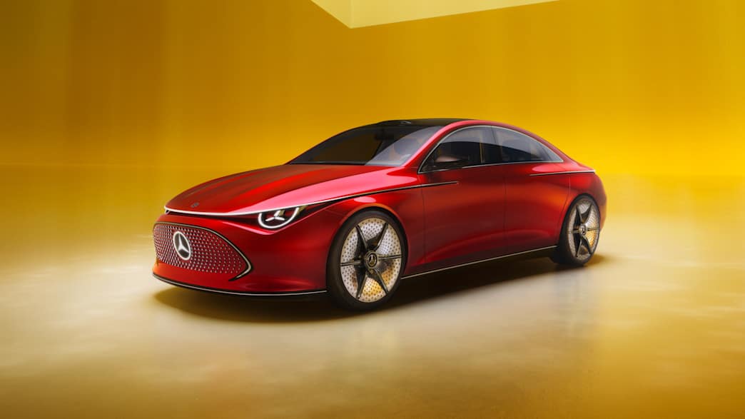 Front und Seitenansicht eines stehenden Mercedes Vision CLA