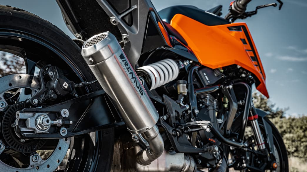 Der Auspuff der KTM 125 Duke
