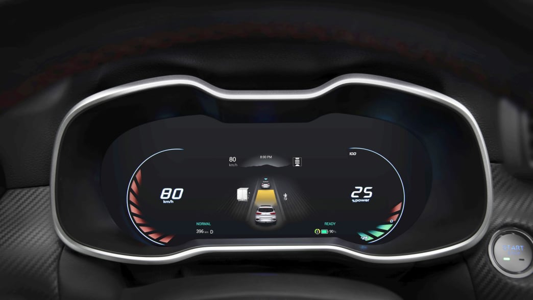 Close up des Displays des neuen MG ZS EV 1/23