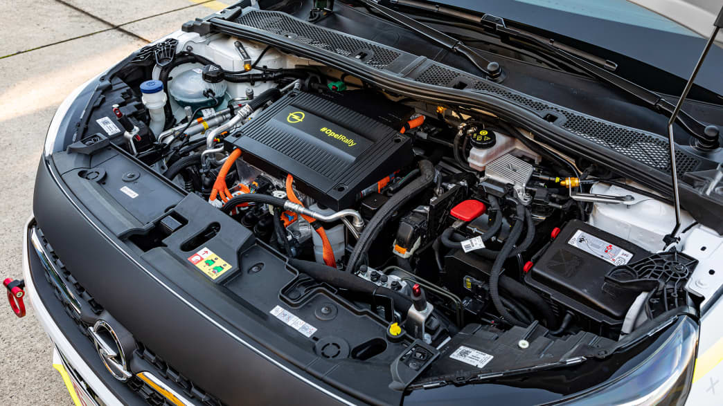 der Motor des Rallye Opel Corsa-e