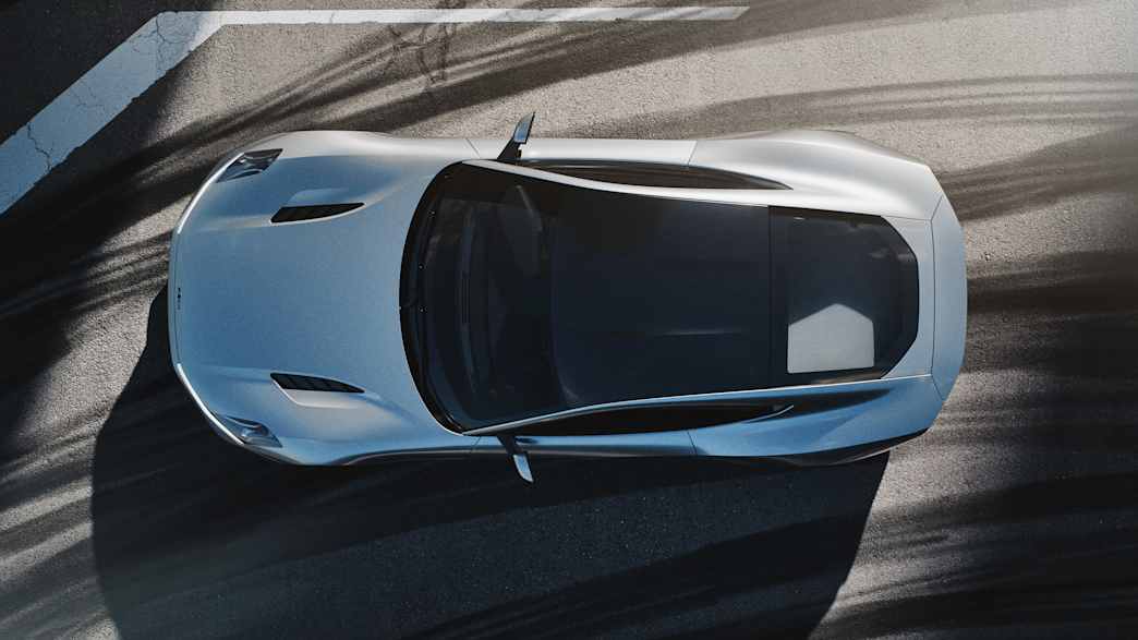 Der silberne Sportwagen Piech Mark Zero 