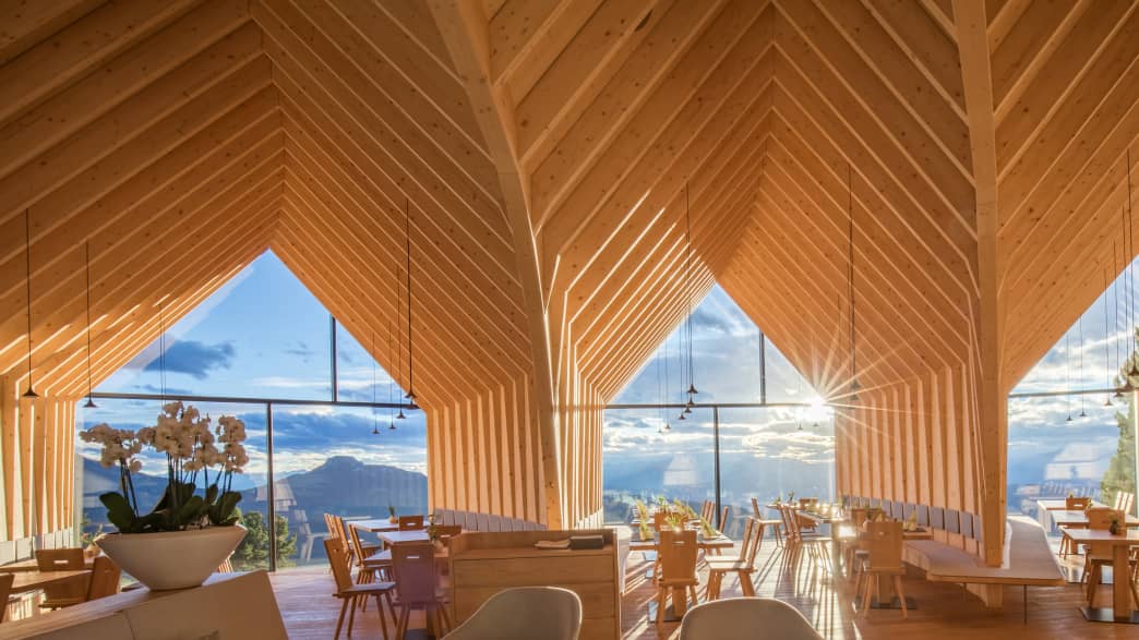 Die Hütte Oberholz im Trentino mit herrlichem Ausblick