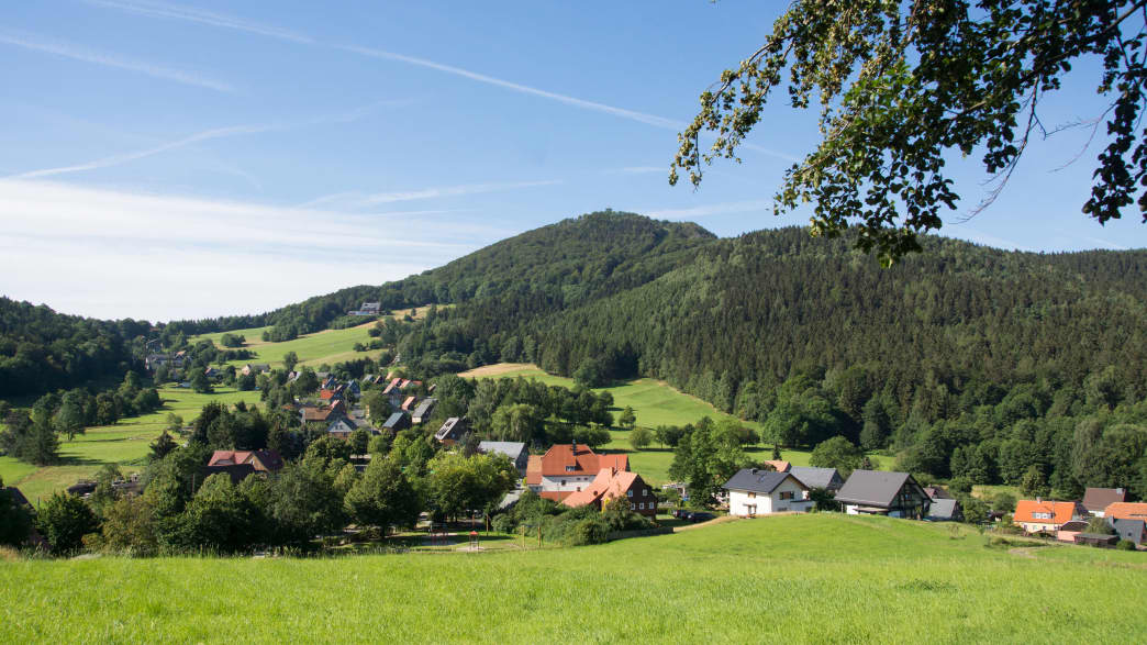 Blick auf den Berg Lausche in Waltersdorf