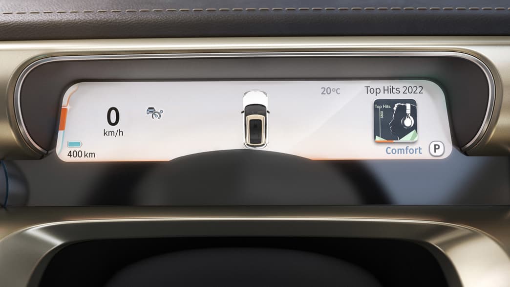 Der Bordcomputer bzw. das Display mit Geschwindigkeitsanzeige hinter dem Lenkrad im neuen Smart #1