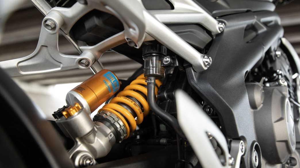 Federung des Motorrades Triumph Speed Triple 1200 RS.