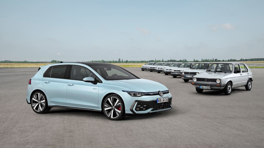 Seitenansicht und Front des VW Golf nach Facelift und die Vorgängermodelle