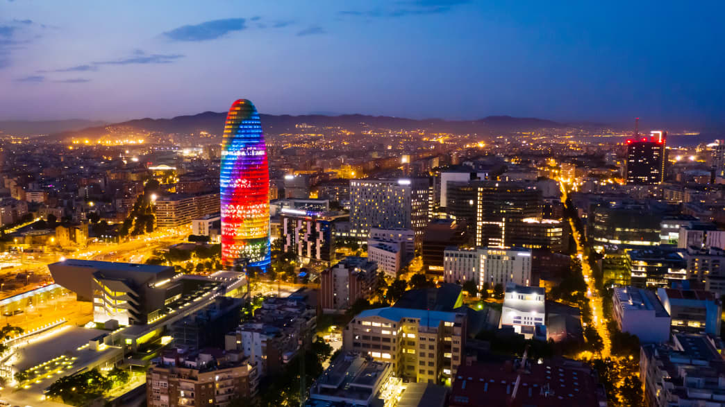 Stadtansich bei Nacht von Barcelona